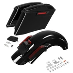 4" Extended Stretched Hard Saddlebags & Rear Fender Fit For Harley Touring 14-UP. Fixed Price $459.50.