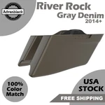 River Rock Gray Denim Cvo Tapered Stretched Saddlebag Extended For Harley. Fixed Price $699.00.
