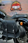 Leather Saddle Bag For Harley Davidson Sportster With Carving Suspension. Fixed Price $660.00.