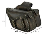13" X 10" Brown Leather Braided Studded Saddlebags For Yamaha - UDD87. Fixed Price $186.00.