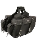 Milwaukee Leather Large Zip-off Throw Over Riveted Saddle Bag Black. Fixed Price $149.99.