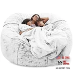 Giant Fur Bean Bag Chair Cover For Kids Adults, (no Filler) 5FT Snow Black. Fixed Price $64.09.