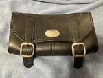 Harley Davidson Sportster Big Twin 9 Inch Leather Fork Handlebar Tool Bag. Fixed Price $60.00.