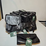 Diamond Plate Genuine Leather Buffalo Black Motorcycle Saddle Bag 5 Set. Fixed Price $125.00.