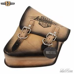 Antique Leather Left Saddlebag Fit For Harley Softail 1986-UP & Most Rigid Fram. Fixed Price $88.99.