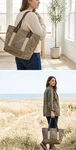 Artifact Bag Co. American Handmade Coated Canvas Leather Tote 12"-TALL Tan. Fixed Price $45.00.