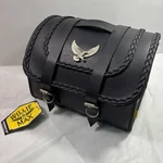 Willie & Max Motorcycle Leather Tour Luggage Trunk, Strap Down W/ Eagle Emblem. Fixed Price $72.00.