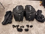 Oxford P50R Black Panniers Saddlebags With Dry Sacs. Fixed Price $190.00.