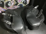 Black Leather Throw Over Saddle Bags. Fixed Price $111.99.