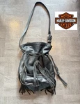 Harley-davidson Leather Fringe Drawstring Shoulder Bag Motorcycle Made Usa. Fixed Price $39.80.
