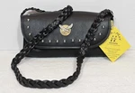 Willie & Max Black Faux Leather Studded Saddle Bag Braided Strap Nwt Motorcycle. Fixed Price $30.00.