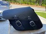 Sportster Single Sided Swingarm Bag Black Leather 90201326A. Fixed Price $149.99.