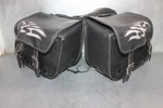 Dream Apparel Black Saddlebags Gray Flames 10 X 14 6.5. Fixed Price $75.00.