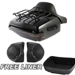 Black King Pack Trunk Rack Light Speakers Fit For Harley Cvo Touring Glide 14-26. Fixed Price $419.99.