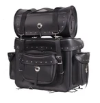 Motorcycle Sissy Bar Travel Luggage Bag Black W/ Studs 2 Piece Set Harley. Fixed Price $99.50.