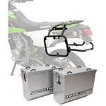 Tusk Aluminum Panniers With Racks V2 Medium Silver For Kawasaki KLX300SM. Fixed Price $591.00.