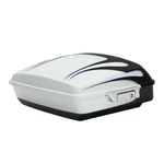 Chopped Trunk Fits For Harley Touring 14-24 White Amethyst Black Licorice Flames. Fixed Price $419.99.