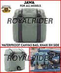 "waterproof Canvas Bag" Khaki, Rh Side For Jawa All Models- Express Shipping. Fixed Price $65.07.