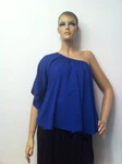 T-bags Tbags Los Angeles Indigo One Shoulder Flutter Sleeve Tent Top. Fixed Price $9.99.