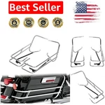 Quality Chrome Saddle Bag Guard Bracket Set For Harley Touring Motorcycles. Fixed Price $105.08.