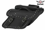 12" Pvc Waterproof Zip-off Saddlebags W/ Studs For Harley Dyna And More. Fixed Price $105.00.