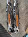 2009 Harley Fxcwc Softail Rocker Chrome Front Fork Leg Set 46950-08 46953-08. Fixed Price $499.99.