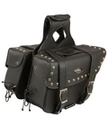 Milwaukee Leather Medium Zip-off Slanted Throw Over Studded Saddle Bag Black. Fixed Price $139.99.