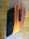 14-23 Harley Touring Left Side Saddlebag Lid Top Bottom Amber Whiskey. Fixed Price $250.00.