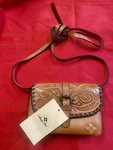 Patricia Nash Crossbody Bag Brown Tooled Leather Floral Side New With Tags. Fixed Price $85.00.
