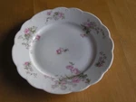 Antique Austrian Plate Pink Roses As Is 2 Eagle Marks Arrows David's Star Crown. Fixed Price $14.99.