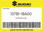 Suzuki Genuine Filter,air Clea 13781-18A00. Fixed Price $31.26.
