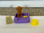 5 Pieces 2018 Barbie Dream House Replacement Parts Pet Dog, Bed, Kibble Bag,bone. Fixed Price $17.00.