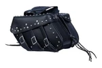 Black Studded Leather Motorcycle Saddlebag For Harley Davidson Quick Connect. Fixed Price $119.00.