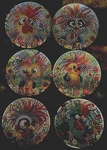 Set Of 6 Diamond Art 4" Wooden Coasters Crazy Bird Design & Iron Holder. Fixed Price $18.95.