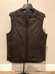 Crank & Stroker Supply Men's Bootlegger Brown Leather Vest Small. Fixed Price $39.36.