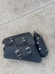 La Rosa Design Saddlebag Softail Rigid Chopper Leather Vinyl Canvas. Fixed Price $100.00.