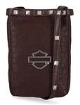 Harley-davidson Women's Metal Bar & Shield Logo Croco Crossbody Purse, Maroon. Fixed Price $46.95.