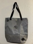Bmw Canvas Tote Bag Gray Grey Black Straps Logo Zipper. Fixed Price $49.99.
