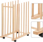 Large Art Drying Rack With Four Caster Wheels Handle - Solid Wooden Canvas. Fixed Price $78.93.