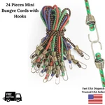 24 Pieces Mini Bungee Cords With Hooks Small Black Bungie Straps El. Fixed Price $12.50.