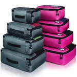 8 Set Packing Cubes, Travel Luggage Bags Organizers Mixed Color (grey Rose). Fixed Price $63.62.
