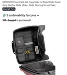 Kemimoto Tour Pack Lid Organizer-hook/loop Strips/instruct Incl-black-newoutofpg. Fixed Price $32.00.