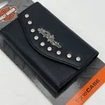 Official Harley Davidson Leather Horizontal Holster Case Pouch With Metal Studs. Fixed Price $18.98.