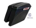 Matte Black Cut Extended Stretched Saddlebags For 2014-UP Harley Touring. Fixed Price $589.00.
