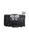 Medium Motorcycle Sissy Bar Bag / Trunk With Skull. Fixed Price $92.00.