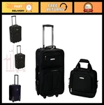 Expandable Softside Luggage Set, 2-PIECE Travel Bags, Black, Lightweight & Durab. Fixed Price $80.99.