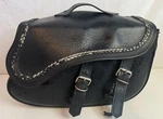 Vintage River Road Motorcycle Saddle Bag Black Leather Buckles Straps. Fixed Price $33.15.