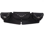 X-large Motorcycle Windshield Studded Bag W/ 3 Pockets Fits Harley Softail. Fixed Price $37.99.