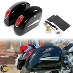 Universal Motorcycle Hard Saddlebag Bags Trunk W/light For Honda Yamaha Harley. Fixed Price $82.68.