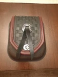 95TH Anniversary Harley Davidson Heritage Springer Sissy Bar Bag, Burgundy Trim. Fixed Price $380.00.